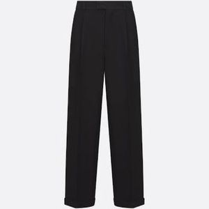 Christian Dior Monsieur Mens Dress Pants Trousers Black Solid Wool size …